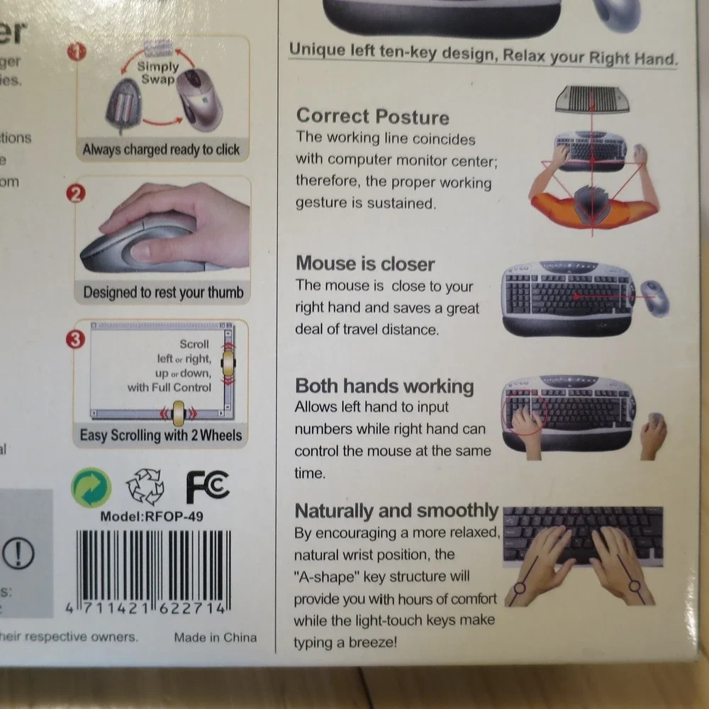 NOS - A4 Tech RFOP-49 RP-649 X800 Wireless Optical Mouse with Dual Scroll Wheels
